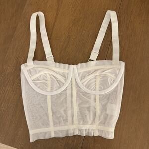 Danielle guizio white mesh corset